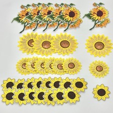 Lot Of 33 Embroidered Iron On Patches Floral