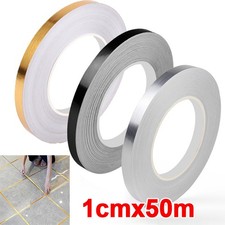 50M Metallized Polyester Film Brushed Silver Metallic Decor Tape for Walls 10mm 