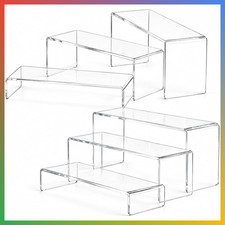 Display Risers Stands Clear Acrylic 6 Piece 3 Sizes Action Figures Collectibles