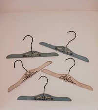 5 Vintage 1930s Painted Wooden Childs Hanger Pink Ducks Blue Dogs Nursery C