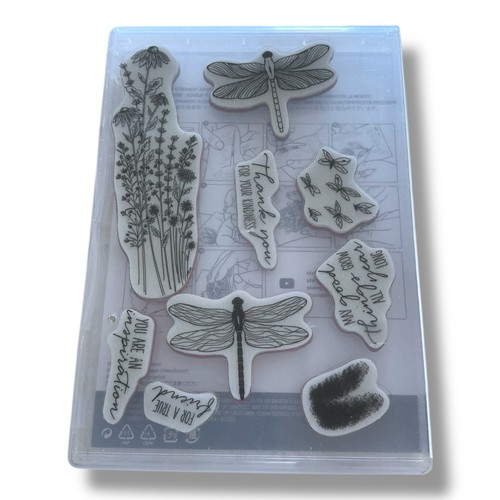 Stampin Up Dragonfly Garden Stamp Set 154411 Spring Butterflies Wild Flowers - Picture 2 of 5