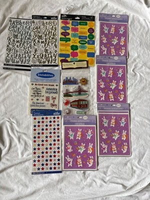 Sticker Scrap Book Acid-free Hallmark Easter Patriotic Alphabet San Francisco 