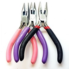 Pince à bijoux à becs effilés plat 12cm avec coupe fil