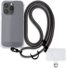 Universal Phone Lanyard, Anti-Theft Crossbody Strap for iPhone Charcoal/Black