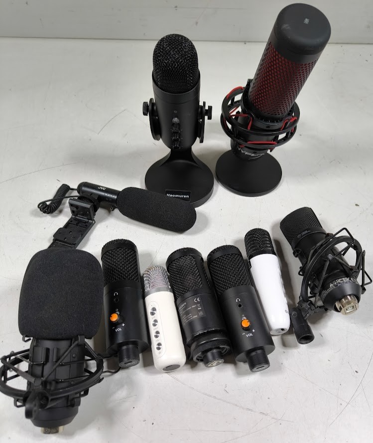 LOT OF 10 Various Brands & Models Microphone Used Working