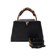 Louis Vuitton M58732 Black Leopard Top Handle Capucines MM