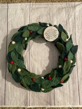 NWT Trader Joe  s Handcrafted Felted Wool Wreath 11  Christmas Nepal