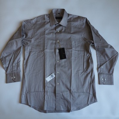 Donald J Trump Signature Collection Shirt Mens Large 16 32/33 Coffee New w/Tags