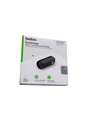 Belkin 30W Car Charger USB-C Port - Black