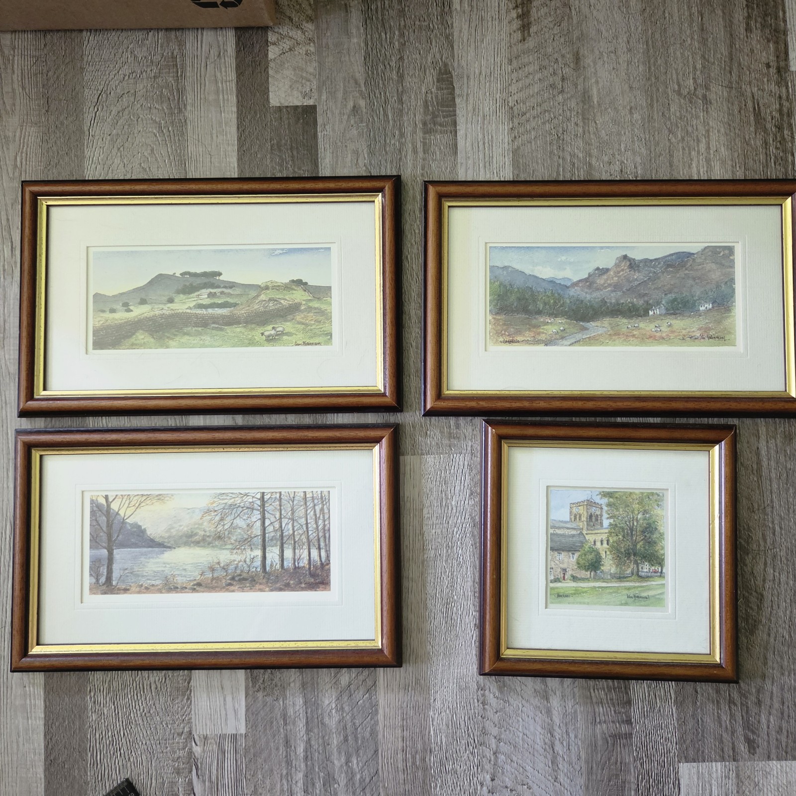 Colin Williamson Set Of 4 Framed Art Prints Landscape Countryside Cottage Decor