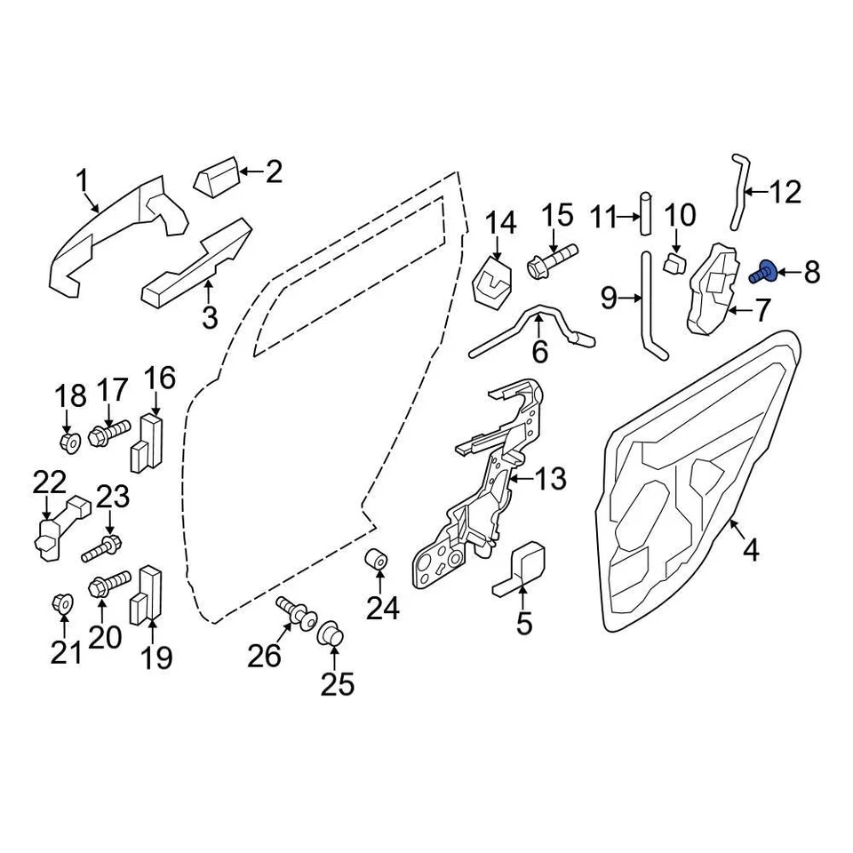 For Ford Mustang 2010-2014 Ford W705830S901 Front Door Latch Bolt - Изображение 3 из 4
