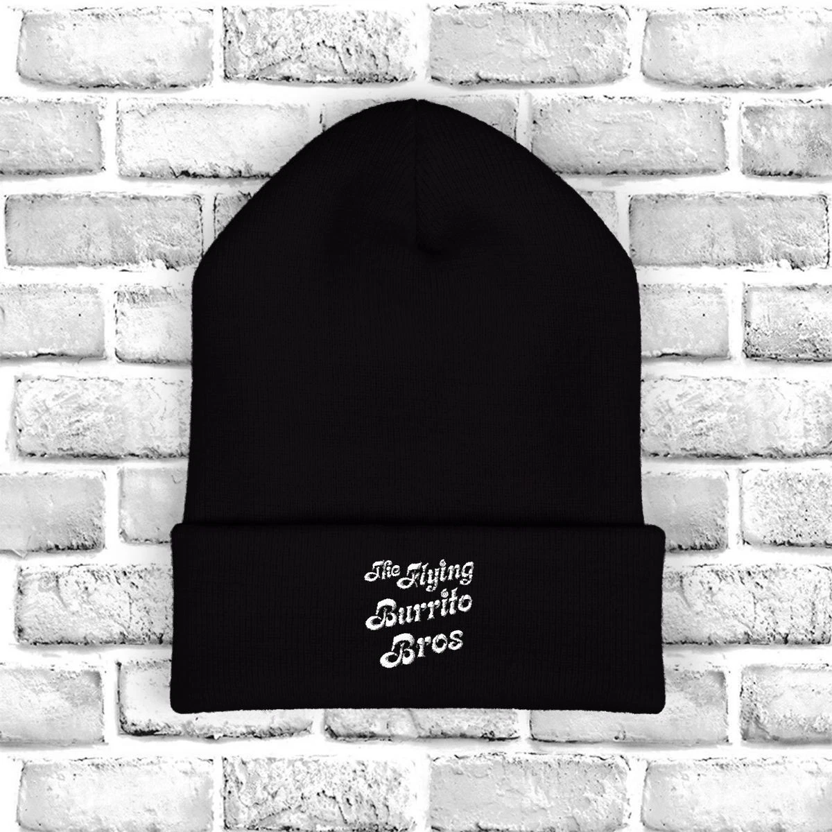 The Flying Burritos Bros Black Beanie Hat Size Adult