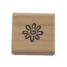 Denami Design Wood Mounted Rubber Stamp Flower Floral Daisy Sunflower Spring