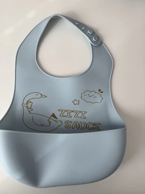 Silikon Baby Lätzchen mit Auffangschale – ZIZI SAUCE – Blau - Bild 1 von 3