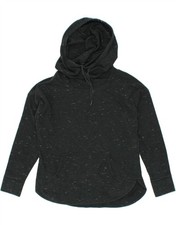 CHAMPION Womens Hoodie Jumper UK 10 Small Black Flecked Cotton BZ03