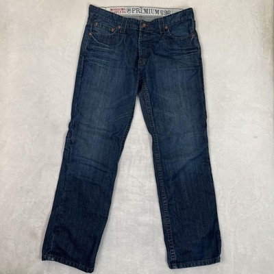 Mossimo Supply Co Premium Dylan Slim Jeans Mens 36x32 Blue Slim Straight Denim