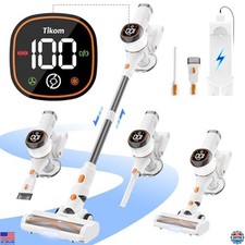 Tikom V500 Cordless Vacuum - 40000Pa Suction, 450W, LED Screen, Lightweight