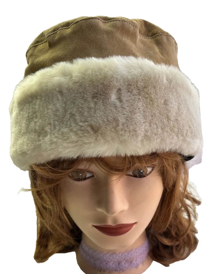 Wilson Gamuza Piel de Oveja Cubo Invierno Piel Sombrero XL Cuero Tostado Taupe Foto 2 de 4