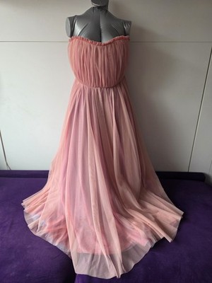Betsey Johnson x UO Prom Queen Pink Strapless Chiffon Midi Dress NWOT Size XL