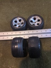Lotset 4x 4 Dia X 2 Wide 4x4 Sandmud Jumbo Rc Cartruck Tires Rims