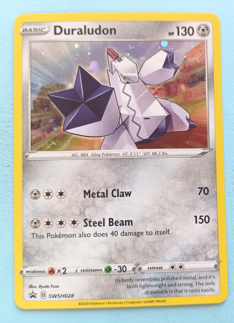 POKEMON SWORD & SHIELD DURALUDON #SWSH028 BLACK STAR PROMO CLEAN UNPLAYED