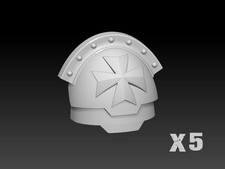 Cross Shoulder Pads Layered Studs x5 - compatible w 40k templars Primaris