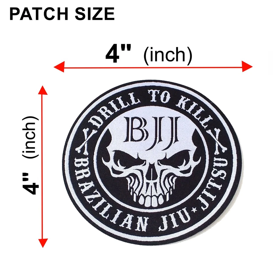 Jiu Jitsu Gi Patches Set of 2 Big and Medium size Drill to Kill - Image 4 of 4