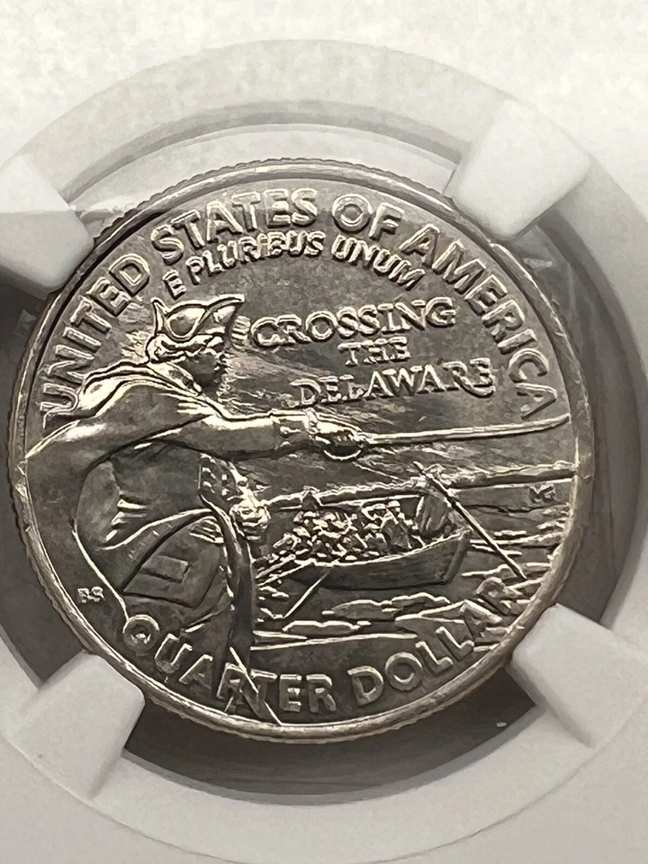 2021 Washington Crossing The Delaware Quarter Major Struck Through Grease ! - Image 4 of 4
