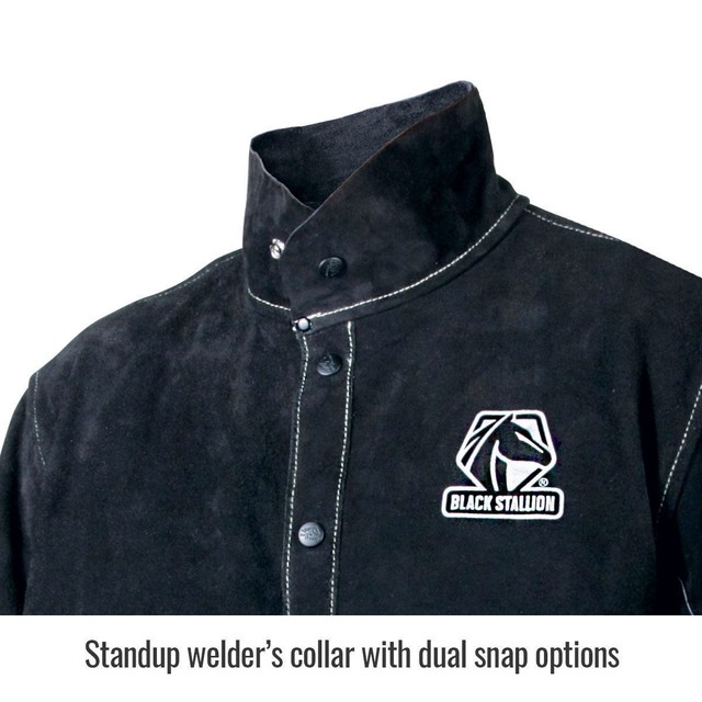 2X-Large Black Stallion JL1021-BB Color Block Leather Cape Sleeves