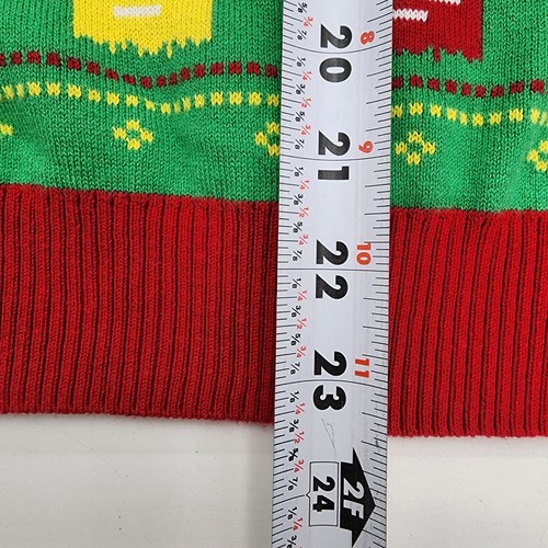 Taco Bell Mens Sweater Size M Taco Shells Fire Sauce Hot Green Red Yellow - Picture 6 of 6