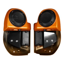 Lower Vented Fairings Speaker Pods Fit For Harley Touring 2014-23 Amber Whiskey
