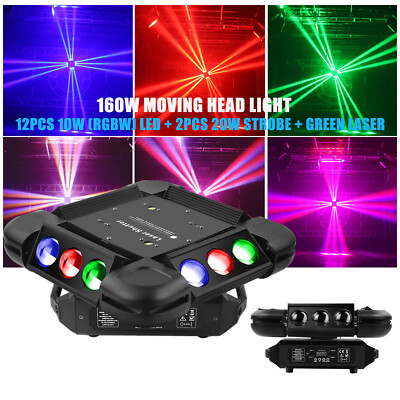 12 LEDs Storm Rotating Beam Splash Light Strobe KTV Bar Moving Head Stage Light