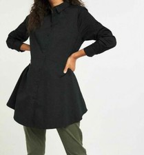 CAPSULE LADIES BLACK STRETCH COTTON FIT & FLARE SHIRT NEW (ref 409) SALE