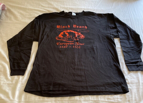 vintage 90s black death european tour rare design t-shirts