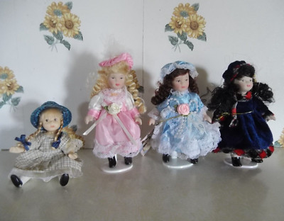 Set of Vintage Porcelain Dolls(4)-Greenbriar International-Lim. Ed-5 1/2'' tall.