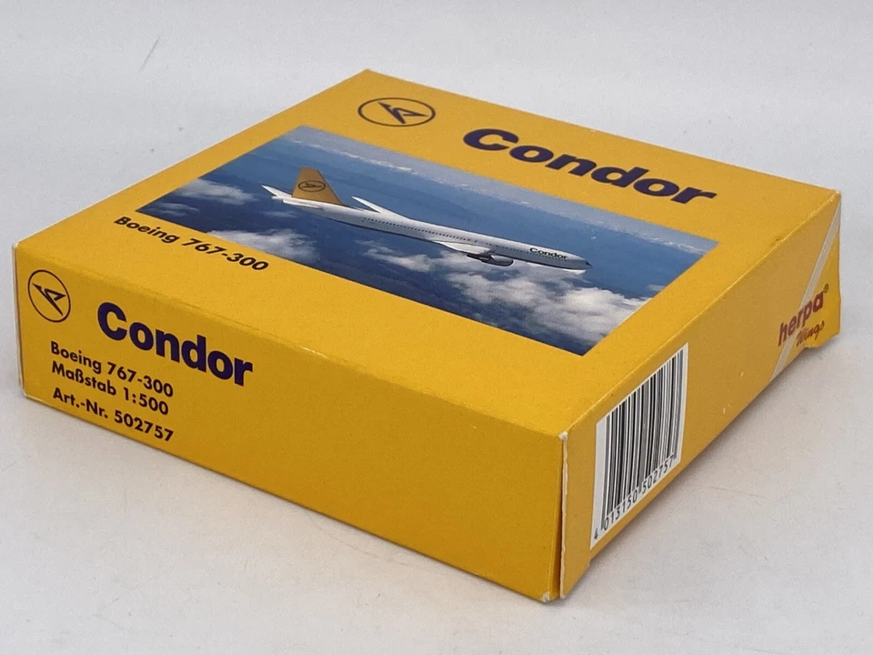 Herpa 502757 Condor Boeing 767-300 1:500 Scale Diecast Model Airplane NOB NEW - Image 4 of 4