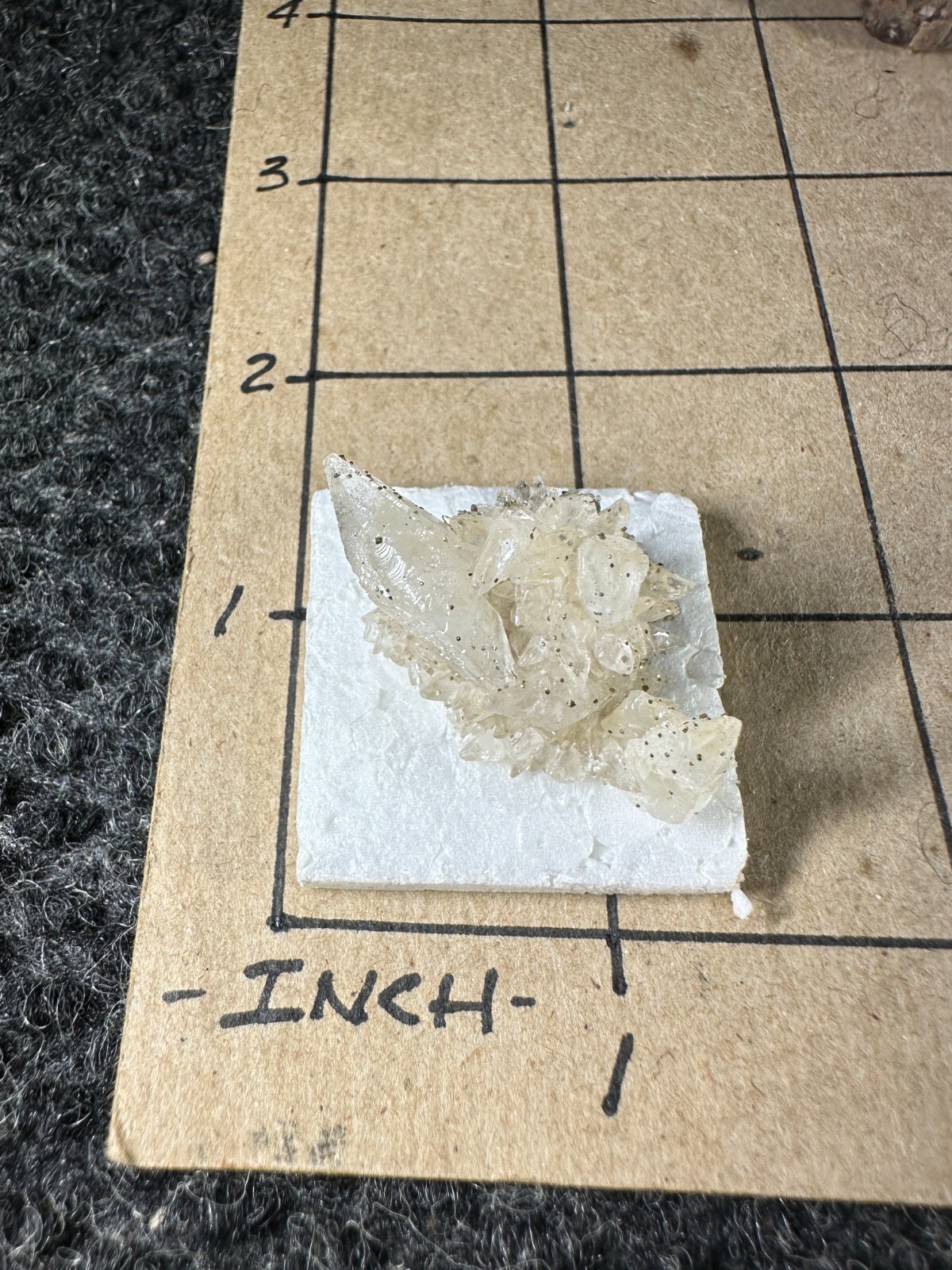 Tiny PYRITE PYRAMIDS on CALCITE CRYSTALS Pints Quarry Raymond Iowa ☆1005 eBay