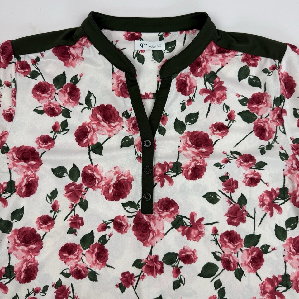 Camisa Polo Greg Norman Play Seca Blanca Verde Rosa Floral Talla XL Poliéster Elastizada Foto 4 de 4