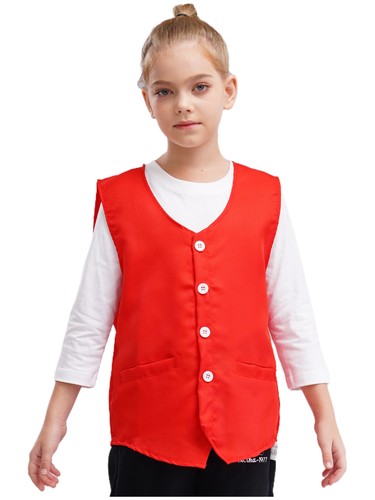 Boys Girls Vest Solid Color Uniform Lightweight Waistcoat Breathable Costume - Picture 55 of 124