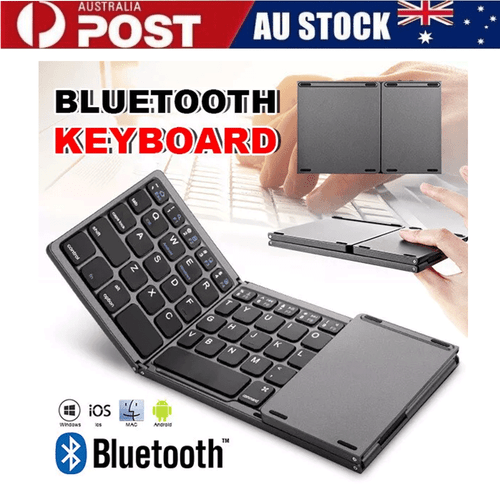 Folding Wireless Bluetooth Keyboard Touchpad Ultra slim for Tablet Phone Laptop