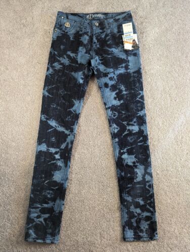 House Of Dereon Womens Jeans Mid Rise  7/8 Tapered Leg Blue Acid Wash Y2K  - Picture 1 of 12