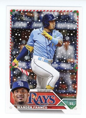 Wander Franco Rarest Card 2023 Topps Holiday WANDER FRANCO RARE CODE 514 #H194 CANDY CANE BAT | eBay