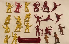 Vintage TimMee Toys Plastic Playset Pioneers Indians Sailors Gun Cowboys Figures