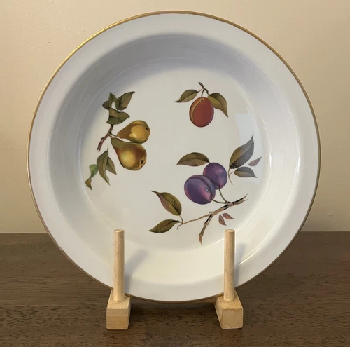 Rare Vintage Royal Worcester Evesham Gold Large Round Pie Baker 10 3/8"