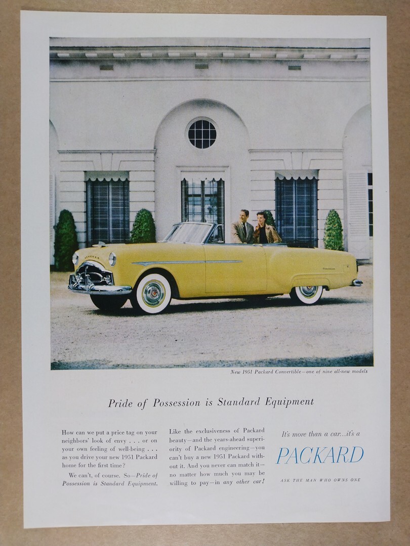 1951 Packard Convertible color photo vintage print Ad | eBay