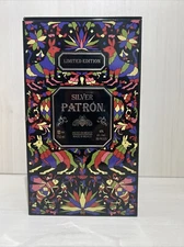 Silver Patron Tequila Limited Edition Colorful Tin Box w/Lid Aztec Theme