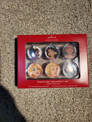 2022 Hallmark KEEPSAKE MINIATURE ORNAMENT SET DISNEY PRINCESS 6 Tree Ornaments 