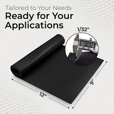 Neoprene Sheet 1/32 x 9 x 12 in  Rubber Mat Thin Gasket Material Made in USA