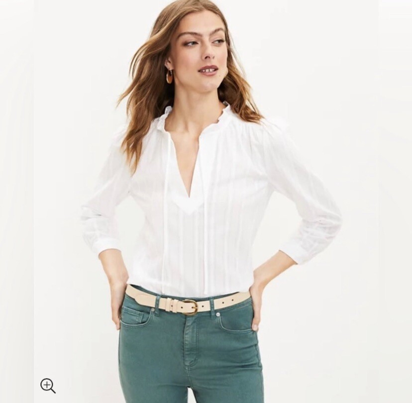 loft tie neck blouse