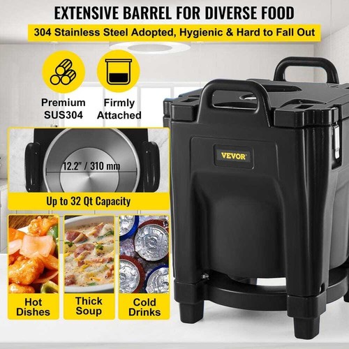Insulated Food Carrier 32 Qt. Capacity Stackable Catering Hot Box with Stainless - Picture 4 of 8